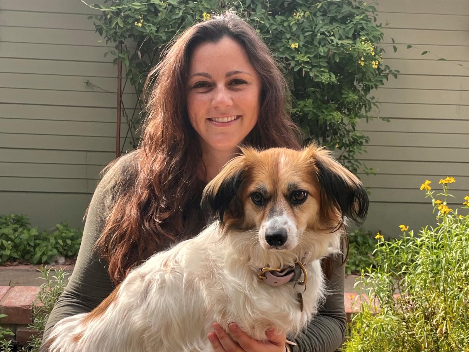 OVPR Senior Research Engagement Coordinator Meredith Chandler, with her dog Mabry   OVPR Senior Research Engagement Coordinator Meredith Chandler, with her dog Mabry