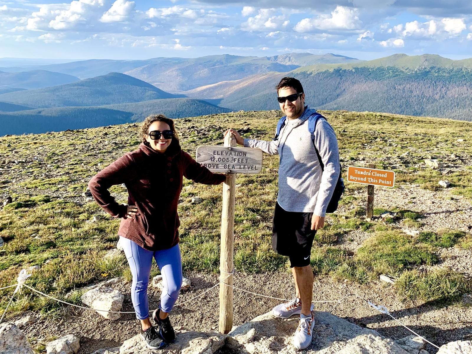 OVPR Senior Post-Award Audit Manager Mike Garza, with his wife Sarah, in Rocky Mountain National Park, in Colorado